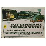 ADVERTISING TIN SIGN FOR "RAILWAY EXPRESS AGENCY