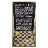 3 TIN SIGNS ANDA ONYX MINIATURE CHESS BOARD