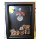 COCA-COLA BOTTLE OPENER AND BOTTLE CAPS IN SHADOW
