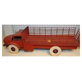 TOY METAL TRUCK WITH WOODEN WHEELS