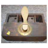 SHOE SHINE BOX WITH BRASS FOOT REST