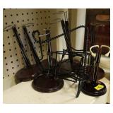 GROUPING: DOLL STANDS AND PLATE STANDS