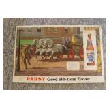 PABST BLUE RIBBON ADVERTISING SIGN AND BOX OF