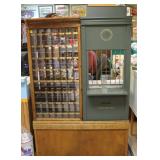 METAL, OAK AND GLASS FRONT POST OFFICE UNIT