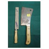 BRIDDELL MEAT CLEAVER AND QUIKUT KNIFE