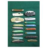 GROUPING: 16 POCKET KNIVES - VARIOUS BRANDS AND