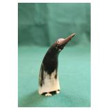 FOLK ART CARVED PENGUIN FROM COW HORN
