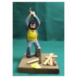 FOLK ART MAN SPLITTING WOOD