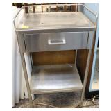 STAINLESS STEEL ROLLING, ONE DRAWER CART