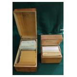 2 WOODEN INDEX BOXES