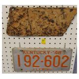 2 VINTAGE LICENSE PLATES: 1948 KENTUCKY AND A