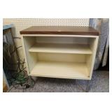 METAL STORAGE CABINET WITH WOOD TOP