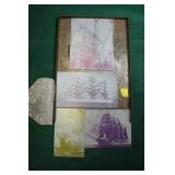 GROUPING OF 5 TALL SHIP PRINTER PLATES