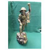 VINTAGE CAST BRASS/BRONZE STATUE OF BEARDED
