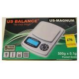 US MAGNUM - 500G X 0.1G POCKET SCALE - NEW IN BOX