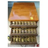WOODEN 3 DRAWER CABINET WITH INDIVIDUAL PRINTER