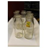 8 MOJONNIER HALF PINT MILK BOTTLES