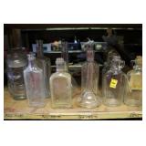 10 CLEAR GLASS BOTTLES