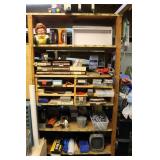 CONTENTS OF SHELVES:  PEG BOARD HOOKS, NUTS,