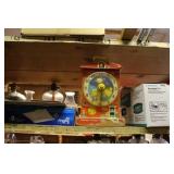 CONTENTS OF SHELVES: BALL BEARINGS, ANTIQUE BRASS