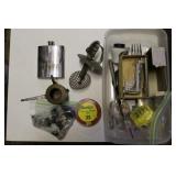 GROUPING: STAINLESS STEEL FLASK, VINTAGE FLATWARE