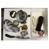 GROUPING: SUPER JUICER, VINTAGE SHOE BLACK TINS,