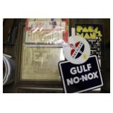ADVERTISING: AMERICAN OIL, GULF NO-NOX, PAC MAN,