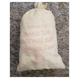 CLOTH BANK BAG FOR COINS: HAMILTON NATIONAL BANK,