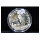 LIBERTY ELLIS ISLAND PROOF SILVER DOLLAR