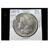 1881-S MORGAN SILVER DOLLAR UNC - ROLLING LUSTER