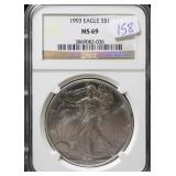 1993 SILVER EAGLE NGC MS69