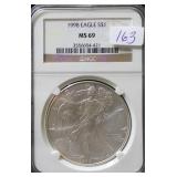 1998 SILVER EAGLE NGC MS69