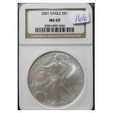 2001 SILVER EAGLE NGC MS69