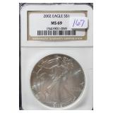 2002 SILVER EAGLE NGC MS69