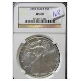 2003 SILVER EAGLE NGC MS69