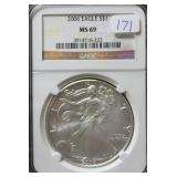 2006 SILVER EAGLE NGC MS69