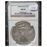 2009 SILVER EAGLE NGC MS69