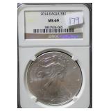 2014 SILVER EAGLE NGC MS69