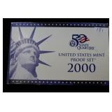 2000 US MINT PROOF SET, BOX & COA
