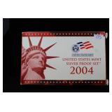 2004 US MINT SILVER PROOF SET W/BOX & COA
