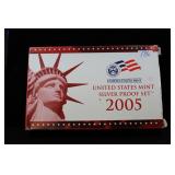 2005 US MINT SILVER PROOF SET W/BOX & COA