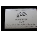 2007 US MINT SILVER PROOF SET W/BOX & COA