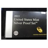 2011 US MINT SILVER PROOF SET W/BOX & COA