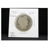 1900 BARBER SILVER HALF DOLLAR