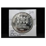 1999 TROY OZ SILVER OFFICIAL BARTER UNIT 2000 MM,