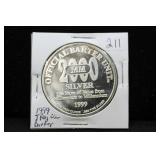 1999 TROY OZ SILVER OFFICIAL BARTER UNIT 2000 MM,