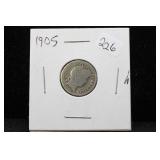 1905 BARBER DIME
