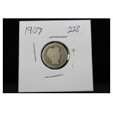 1907 BARBER DIME