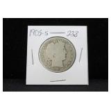 1905-S BARBER SILVER HALF DOLLAR