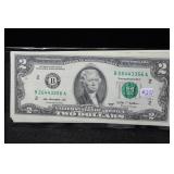 (4) CONSECUTIVE 2009 UNCIRCULATED $2 BILLS, B NEW